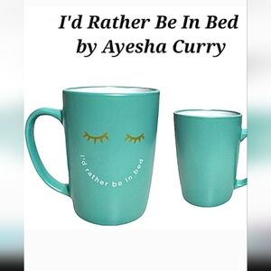 Ayesha Curry Green Teal Mug For Coffee Or Tea with Gold Accents